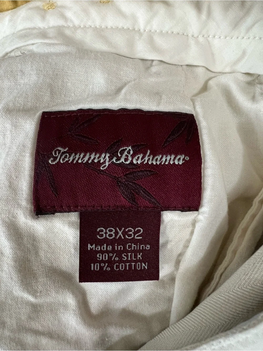 Tommy Bahama Silk Blend Mens Tan Dress Pants 38x32 Flat Front